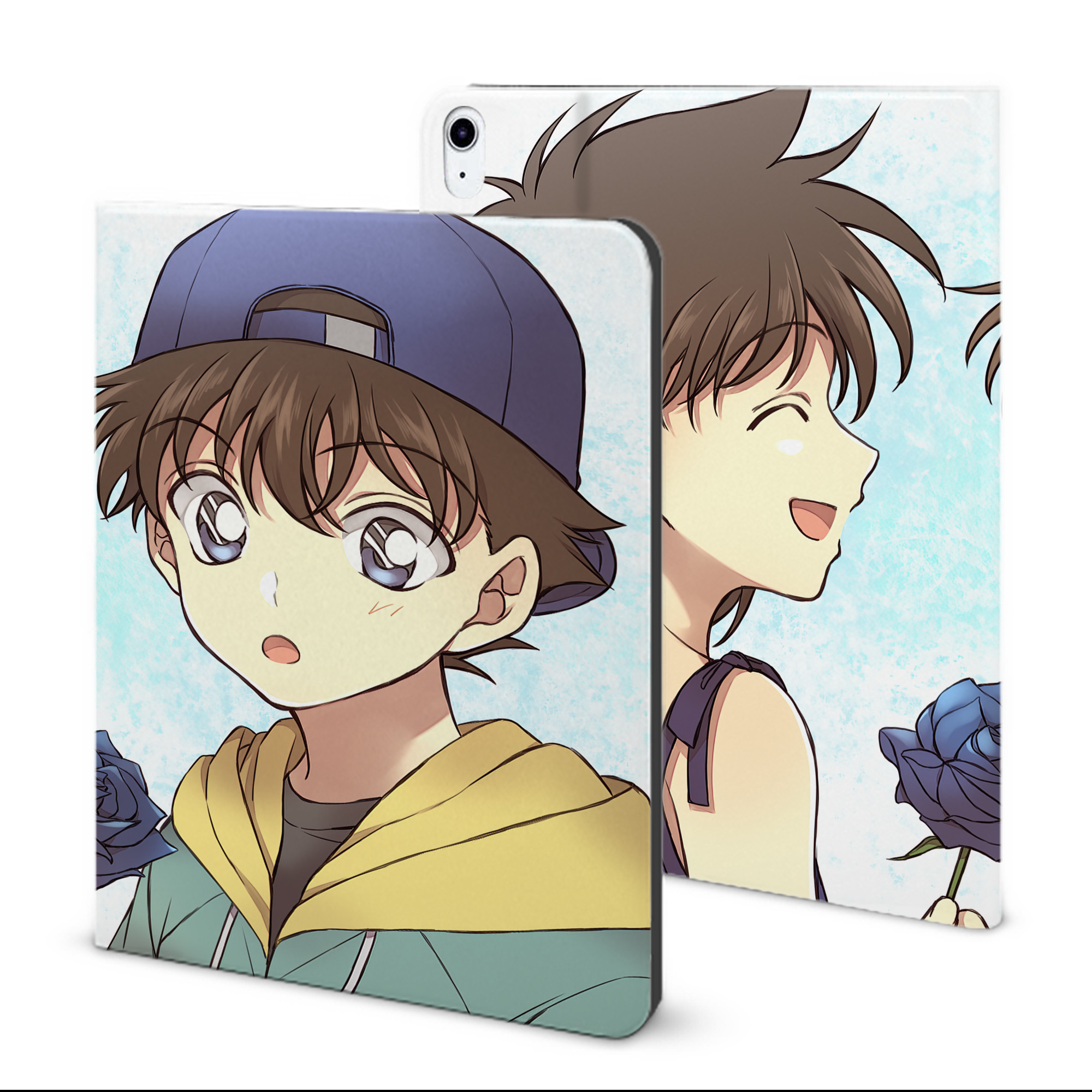 （画像用） 名探偵コナン Detective Conan IPad ケース ブック型 PUレザー TPU 耐衝撃 軽量 薄型 ペン収納なし 全面保護 IPad 各モデル対応